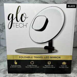 Glo Tech Foldable Travel LED Mirror Black